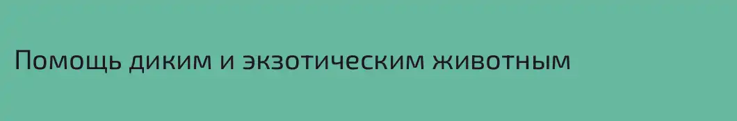 Помощь диким и экзотическим животным